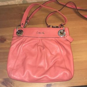 Coach coral leather purse